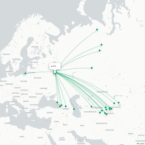 Route map Zhukovsky  ZIA airport