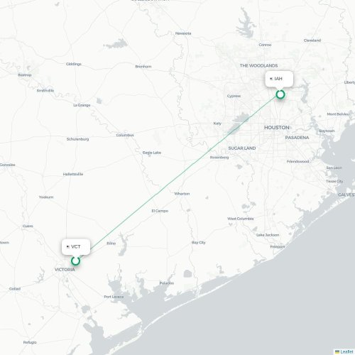 Mapa lotu bezpośredniego Ixtapa – Houston