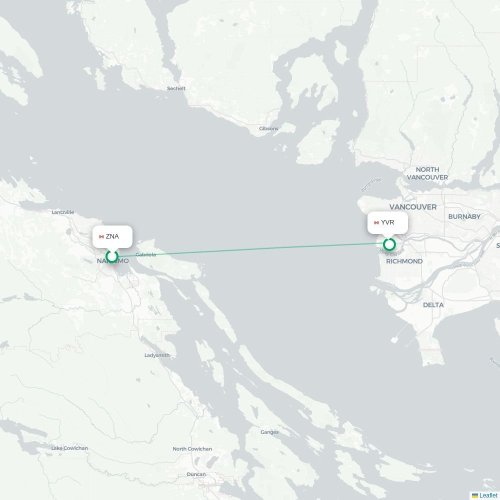 Mapa de vuelo directo Nanaimo - Vancouver