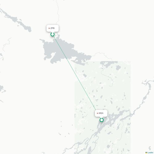 Mapa lotu bezpośredniego Sachigo Lake – Muskrat Dam