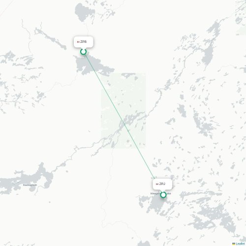 Mapa lotu bezpośredniego Sachigo Lake – Round Lake