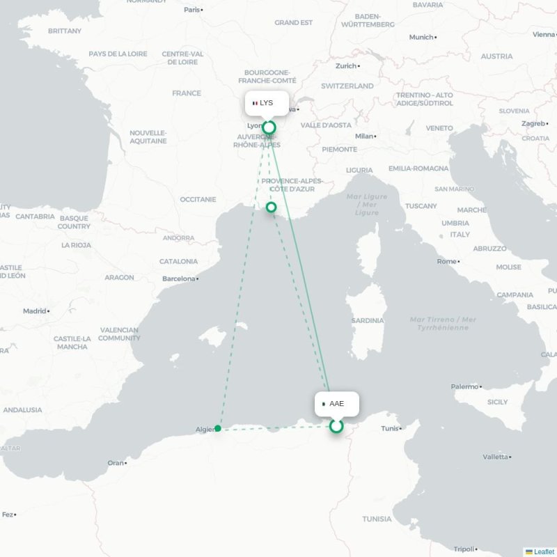 AAE - LYS route map