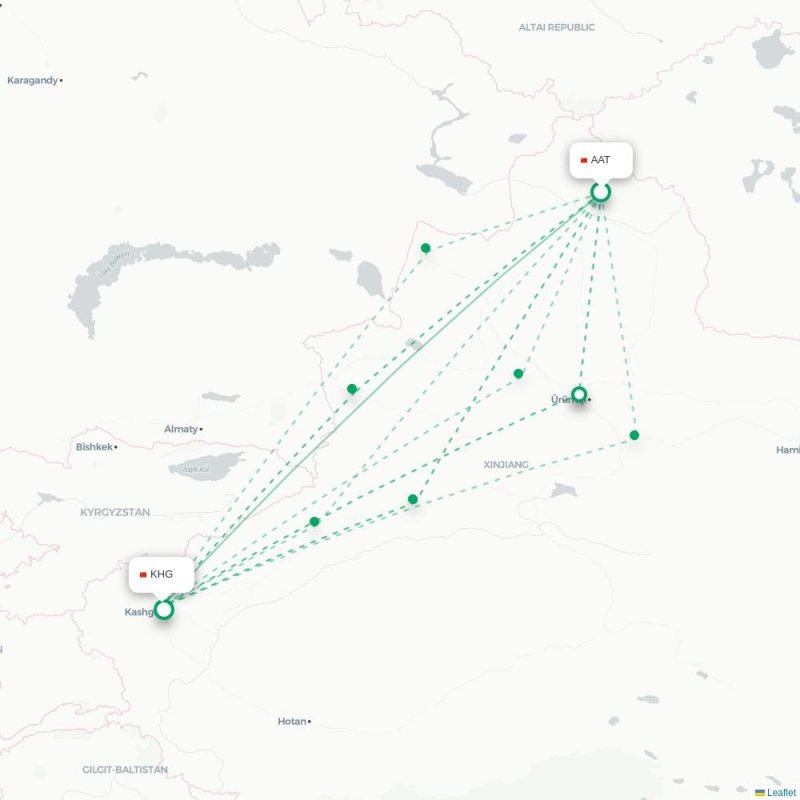AAT - KHG route map