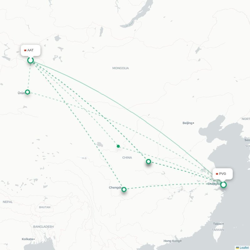 AAT - PVG route map