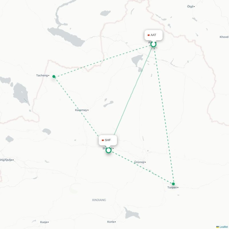 AAT - SHF route map