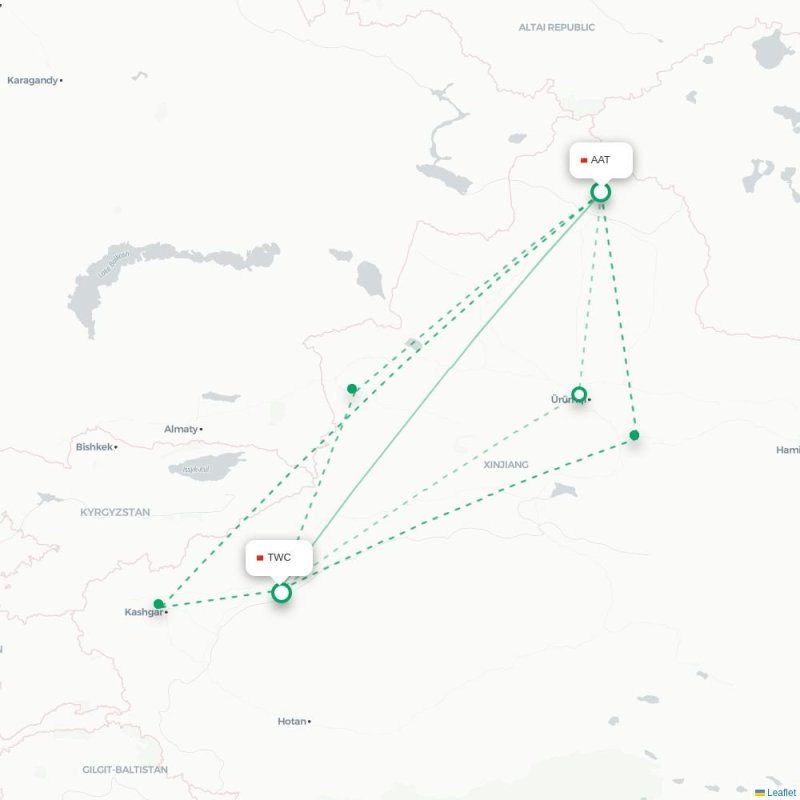 AAT - TWC route map