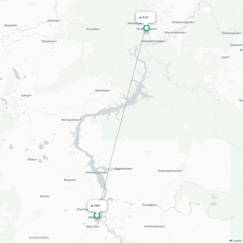 ABA - KJA route map