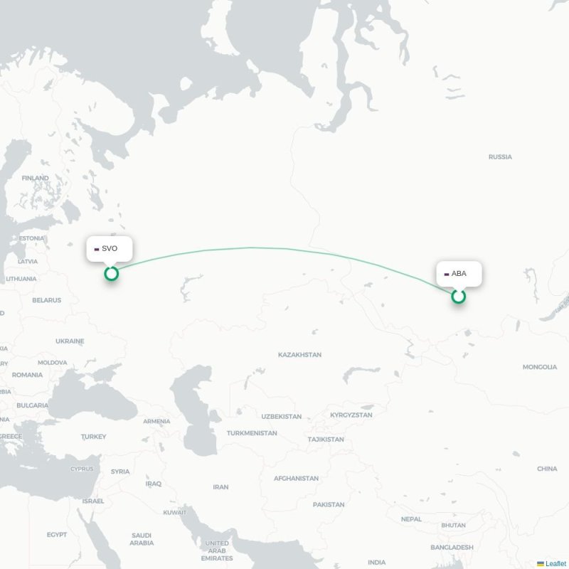 ABA - SVO route map