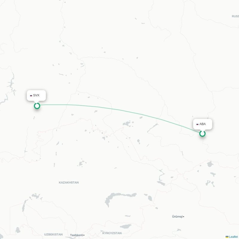 ABA - SVX route map