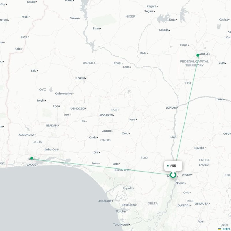 ABB - LOS route map