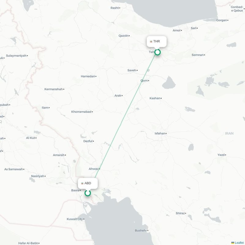 ABD - THR route map