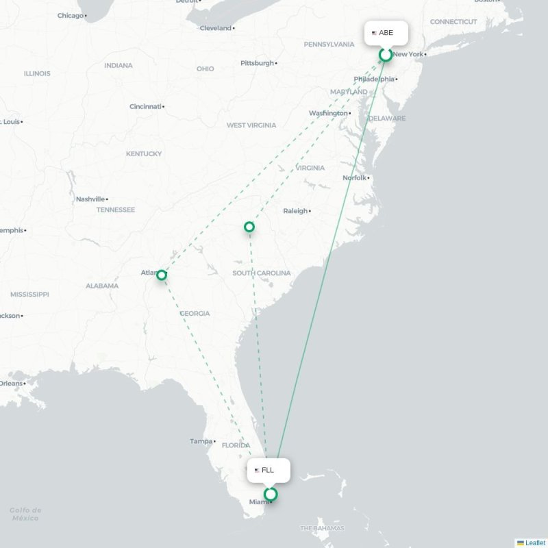 ABE - FLL route map