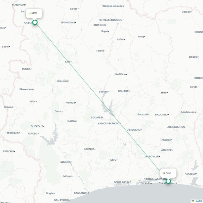 ABJ - KEO route map