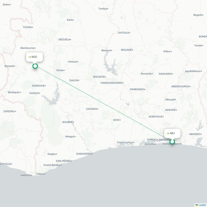 ABJ - MJC route map