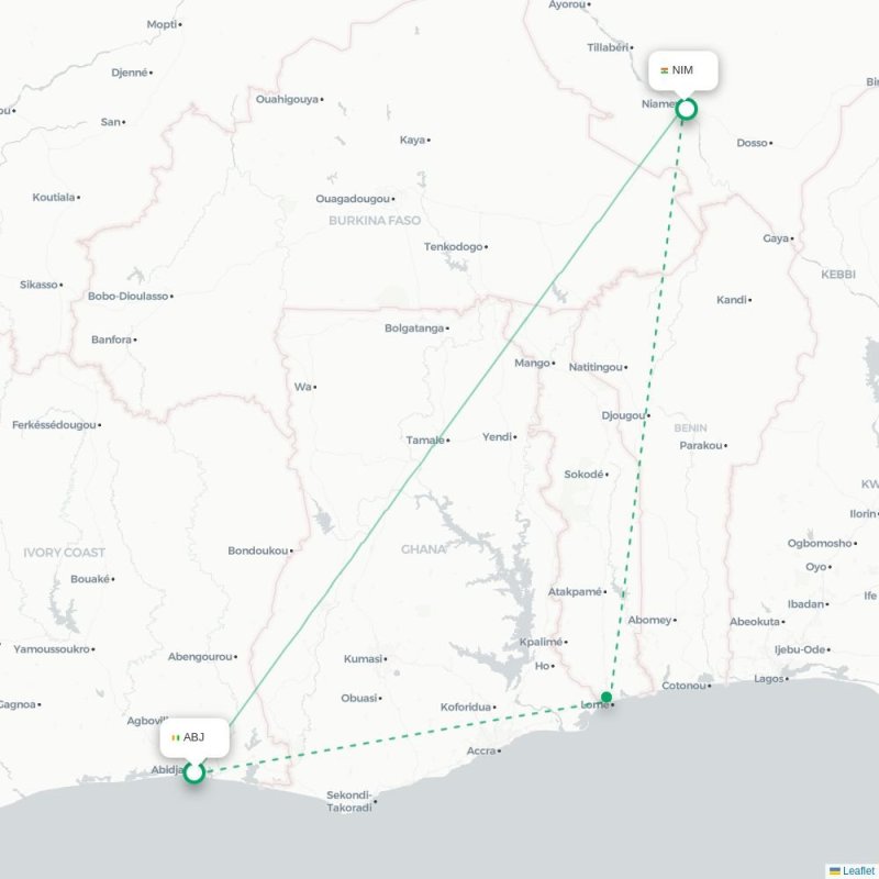 ABJ - NIM route map