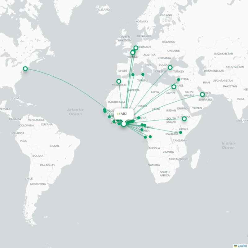 ABJ - BJL route map