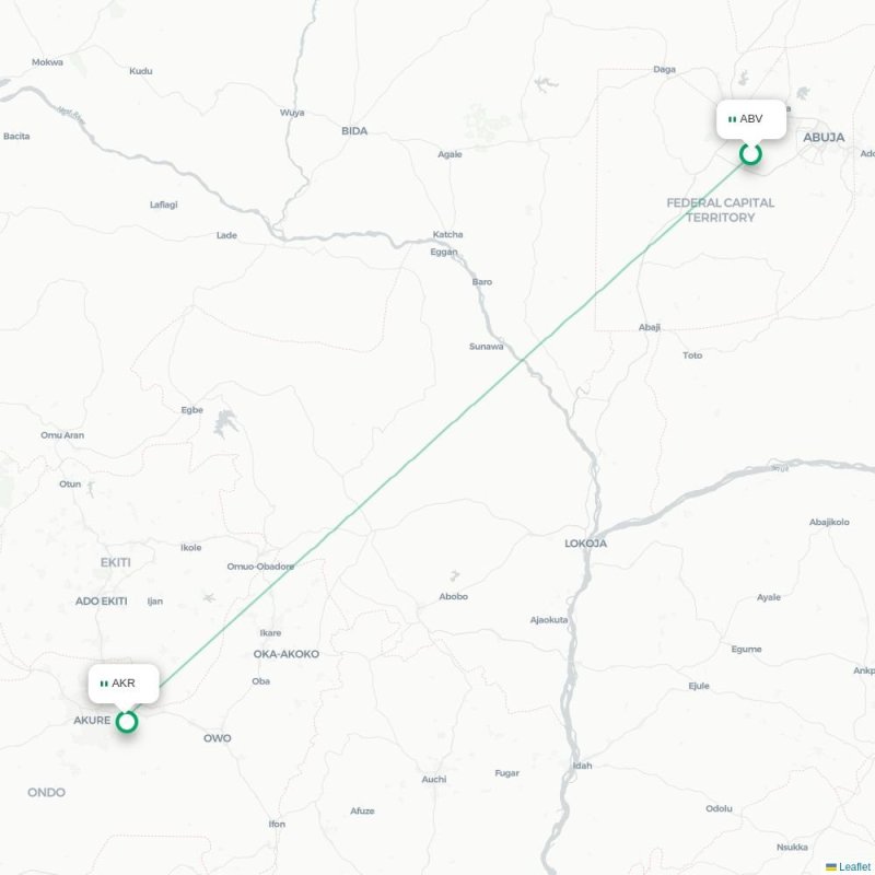 ABV - AKR route map