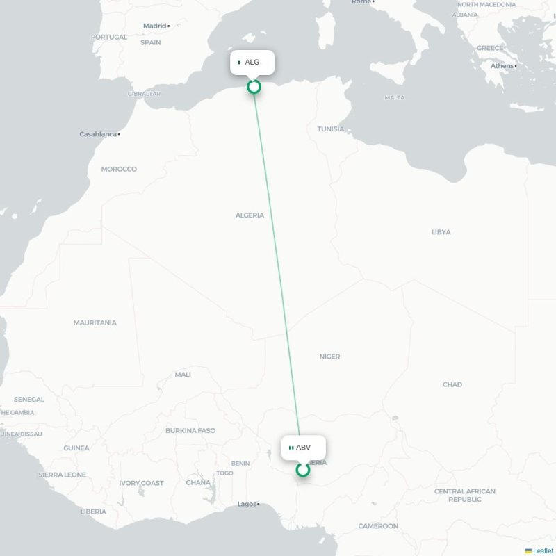ABV - ALG route map