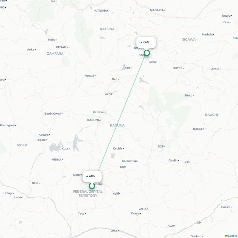 ABV - KAN route map