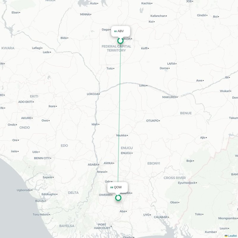 ABV - QOW route map