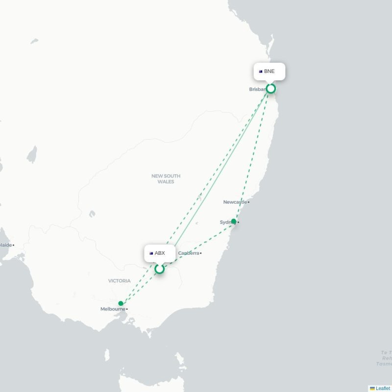 ABX - BNE route map