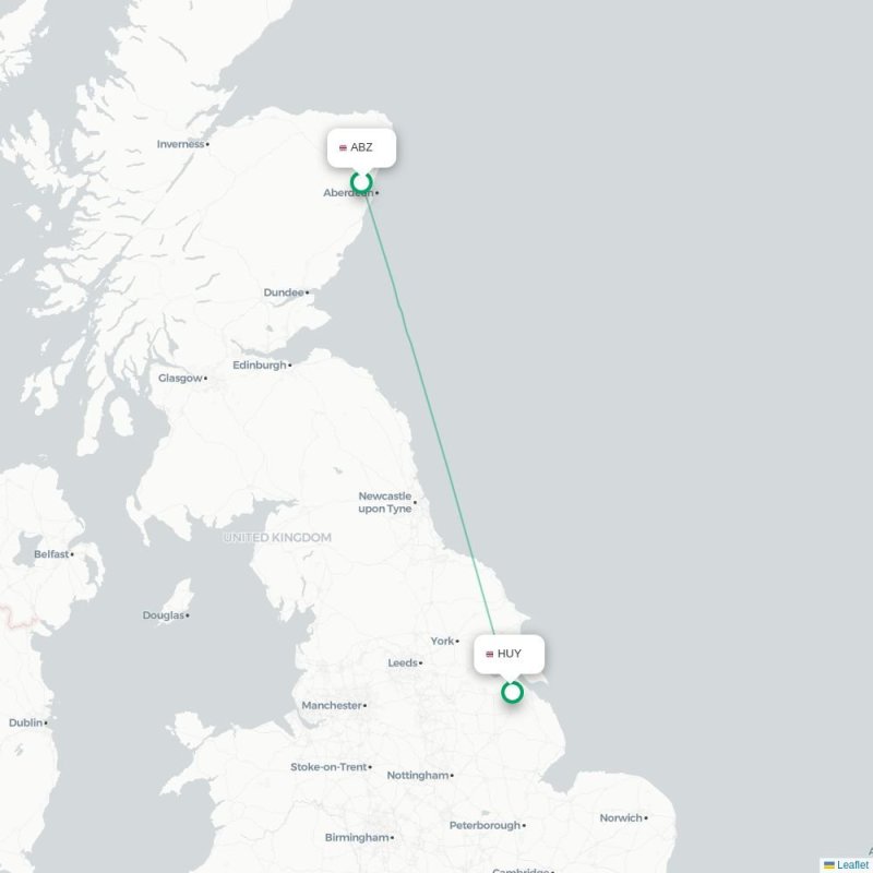 ABZ - HUY route map