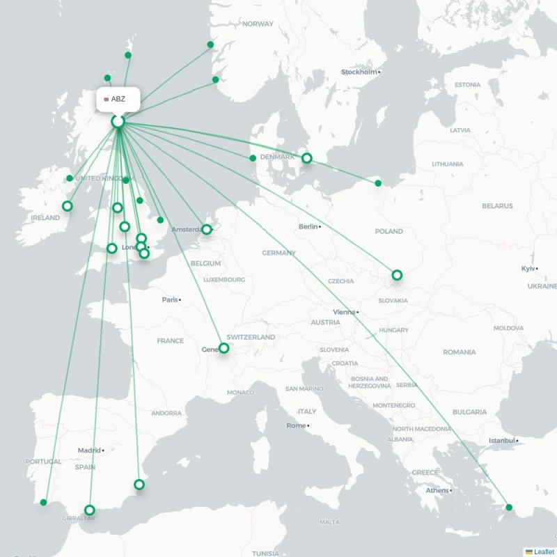 ABZ - KOI route map