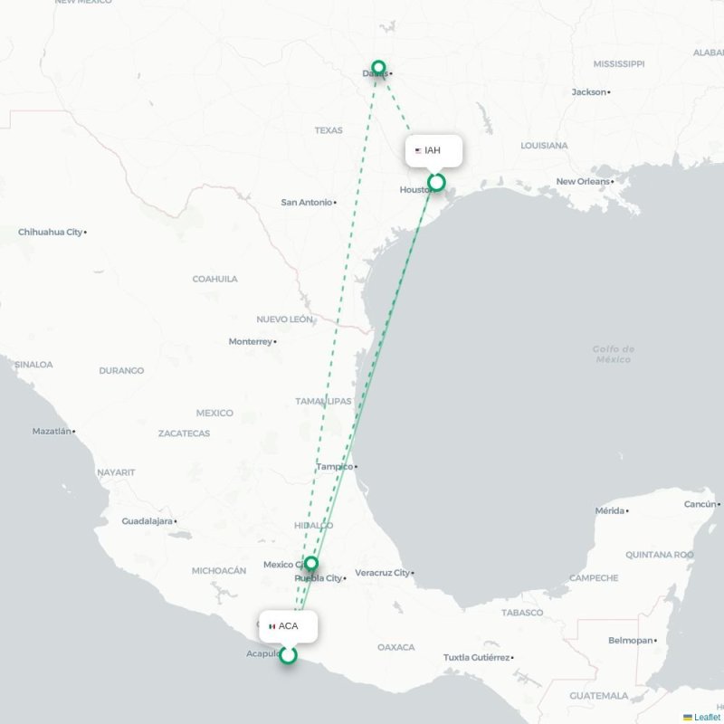 ACA - IAH route map