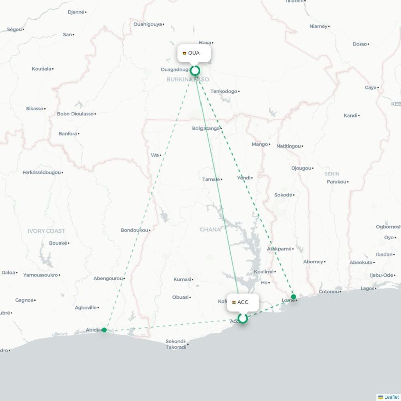 ACC - OUA route map