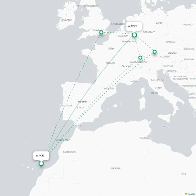 ACE - CGN route map