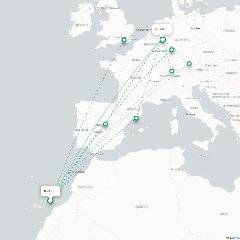 ACE - DUS route map