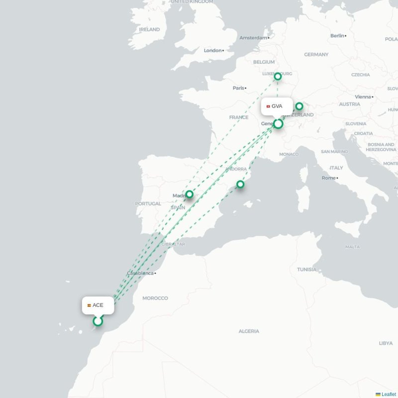 ACE - GVA route map
