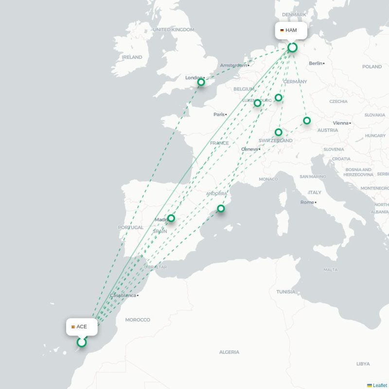 ACE - HAM route map