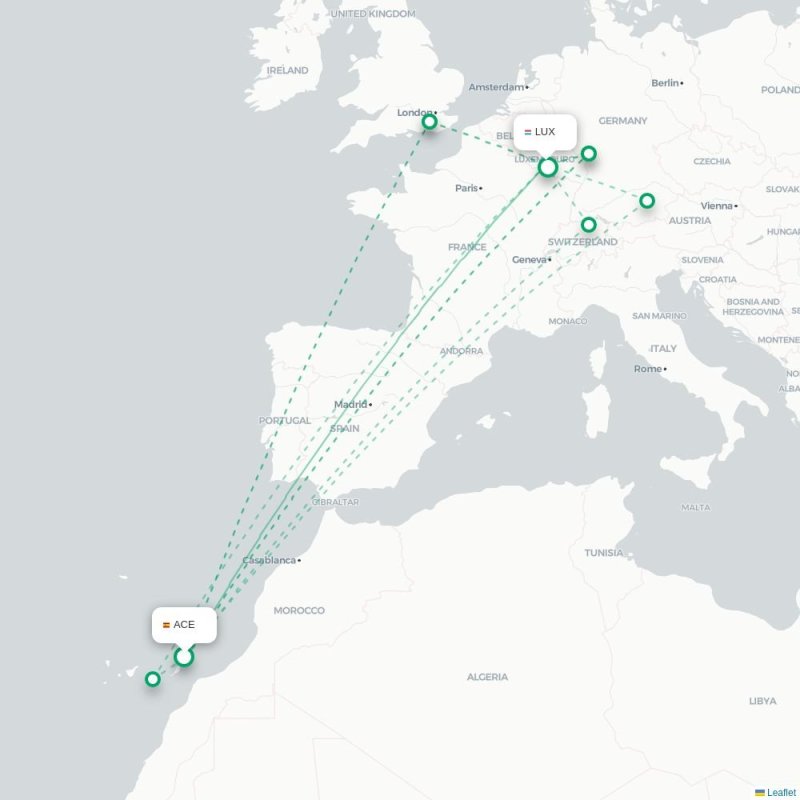 ACE - LUX route map