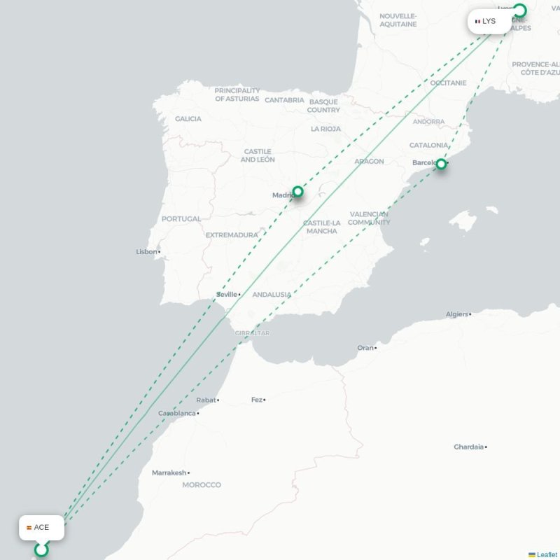 ACE - LYS route map
