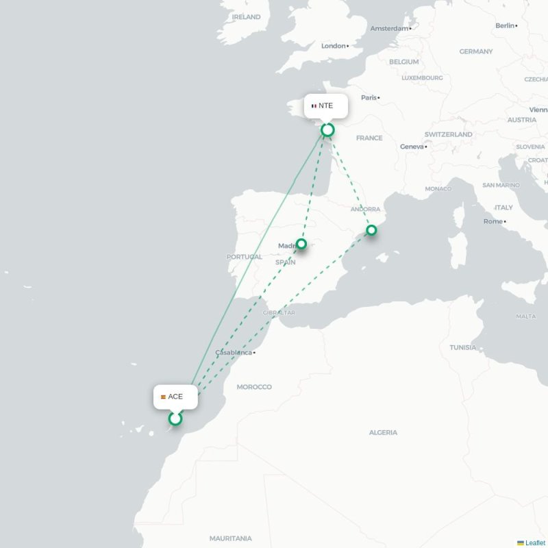 ACE - NTE route map