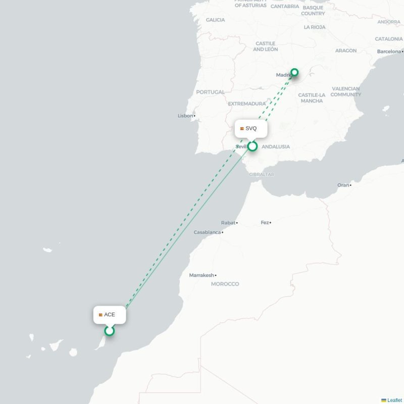 ACE - SVQ route map