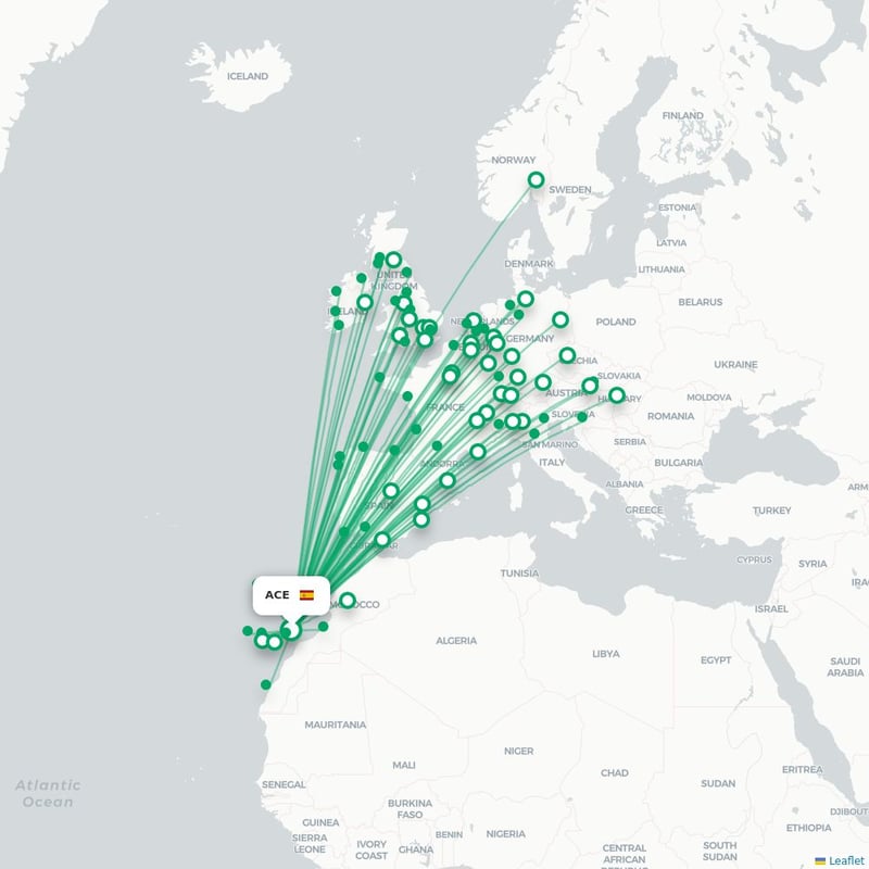 Route map Lanzarote  ACE 
