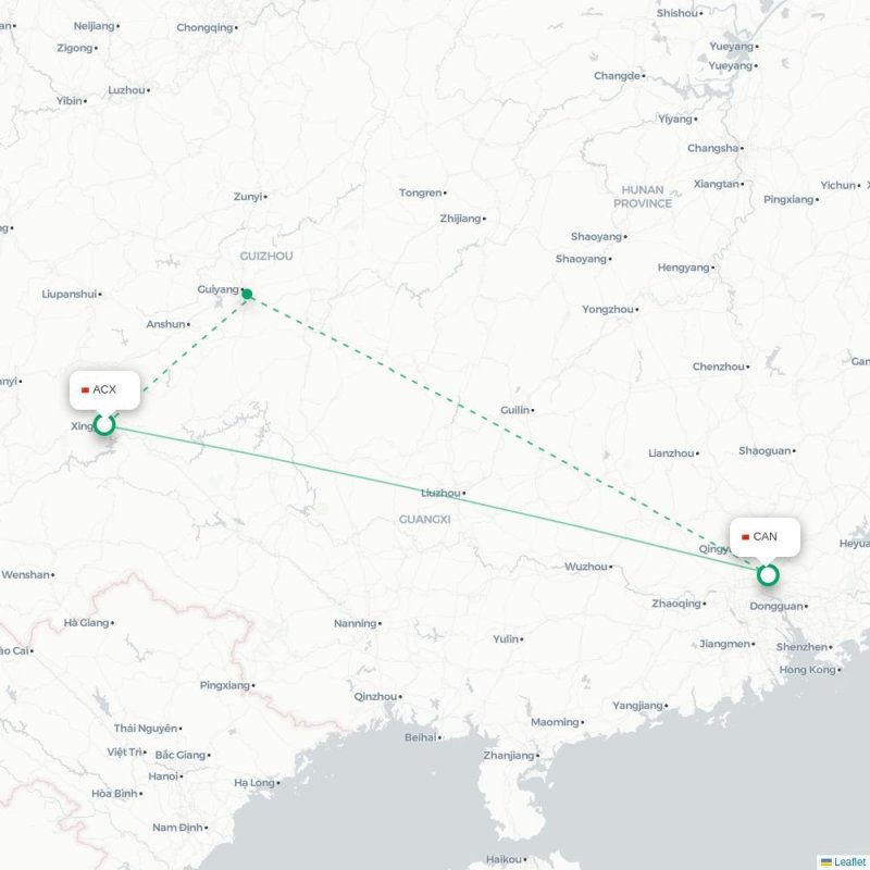 ACX - CAN route map
