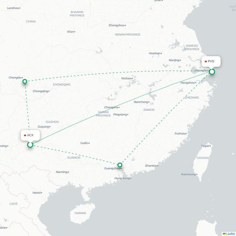 ACX - PVG route map