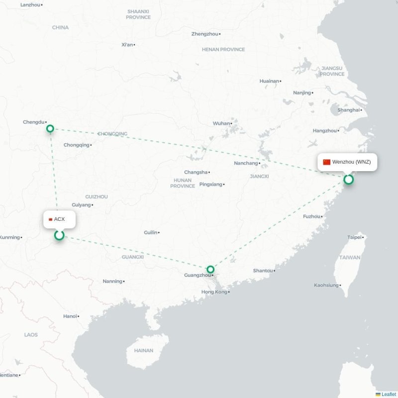 ACX - WNZ route map