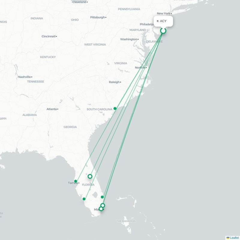 ACY - PIE route map