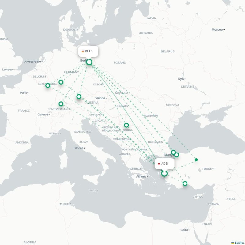 ADB - BER route map