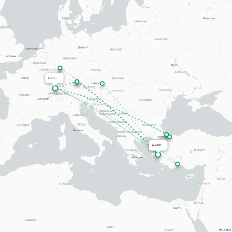 ADB - BSL route map