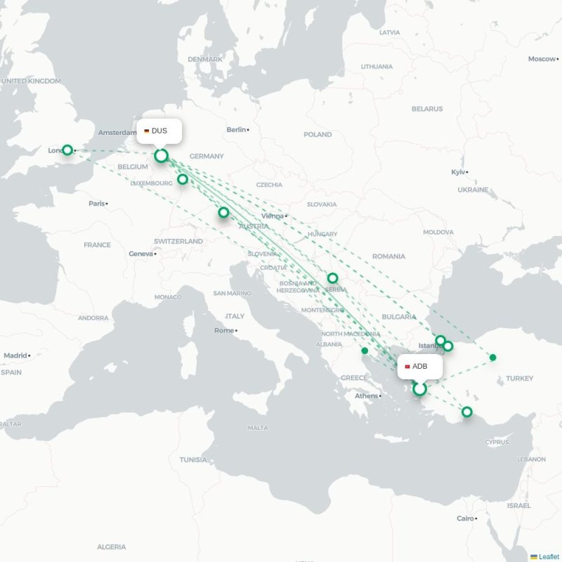 ADB - DUS route map