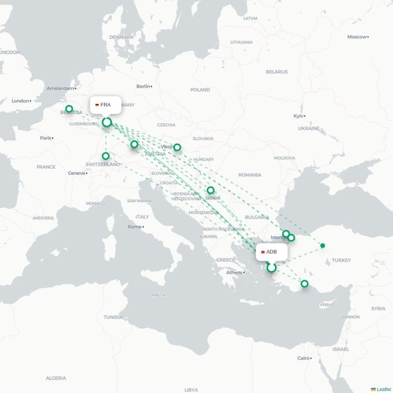 ADB - FRA route map