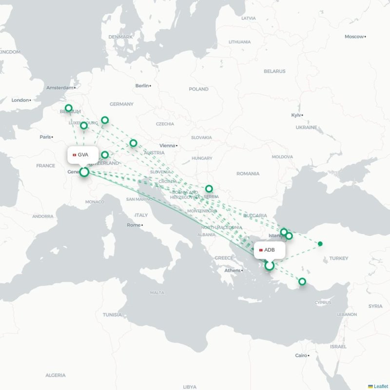 ADB - GVA route map