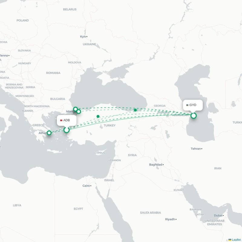 ADB - GYD route map