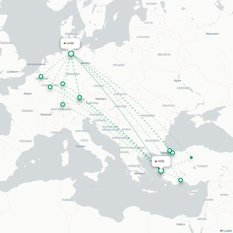 ADB - HAM route map