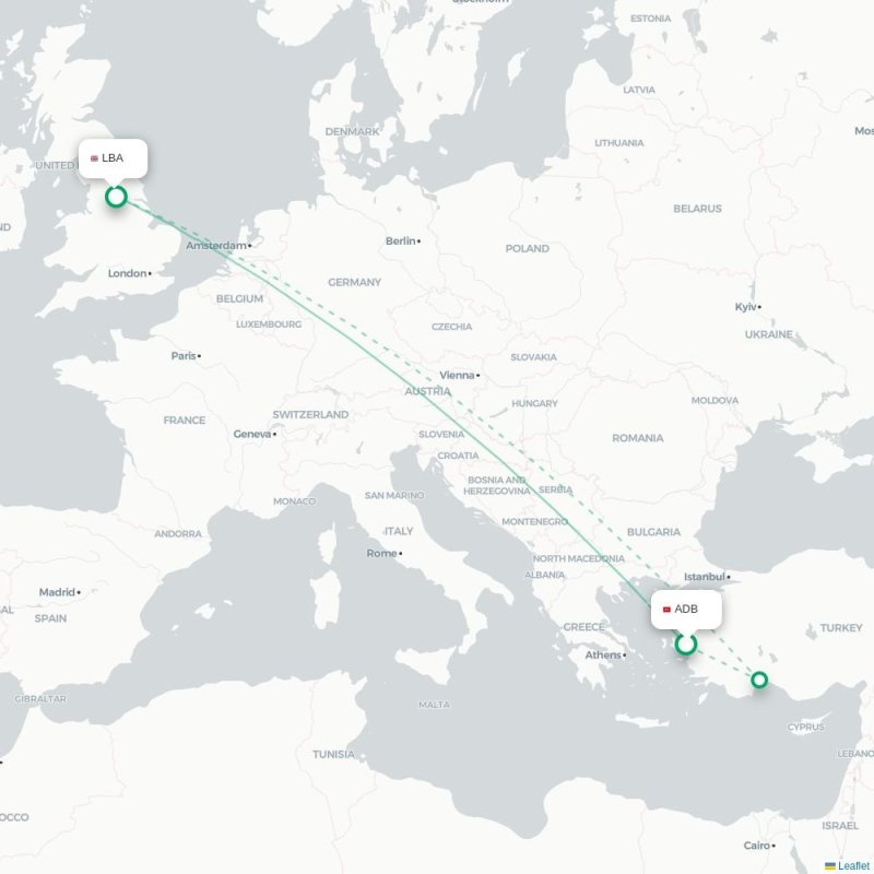 ADB - LBA route map